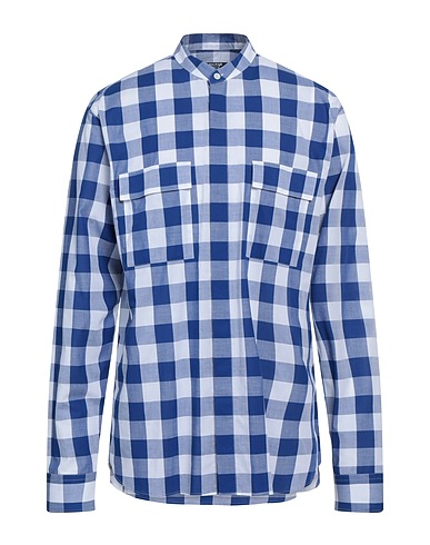 BALMAIN Checked shirt Blue 100% Cotton
