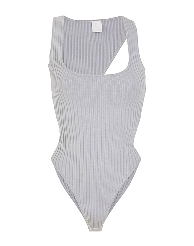 8 by YOOX TOPWEAR VISCOSE BLEND CUT OUT BODY
 Grey 83% Viscose, 15% Recycled polyamide, 2% Elastane