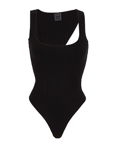 8 by YOOX TOPWEAR VISCOSE BLEND CUT OUT BODY
 Nero 83% Viscosa, 15% Poliammide riciclato, 2% Elastan