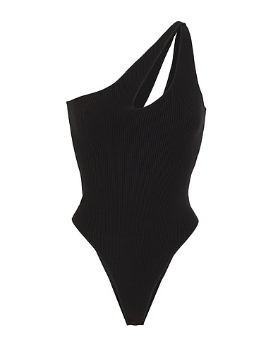 8 by YOOX TOPWEAR VISCOSE BLEND KNIT ONE SHOULDER TANK TOP BODY
 Nero 83% Viscosa, 15% Poliammide riciclato, 2% Elastan