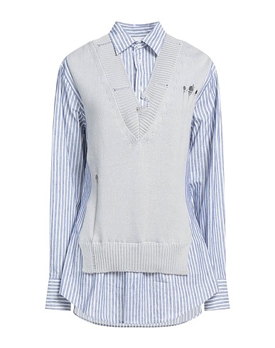 MAISON MARGIELA Patterned shirts & blouses Light grey 76% Cotton, 24% Linen