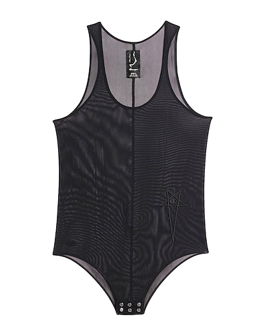 RICK OWENS x CHAMPION TOPS & TEES Black 94% Polyamide, 6% Elastane