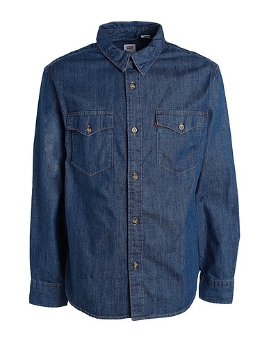LEVI'S Denim shirt RELAXED FIT WESTERN FLAT FINISH Blue 100% Cotton