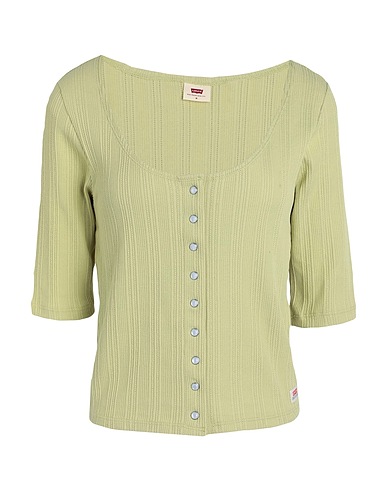 LEVI'S Cardigan DRY GOODS POINTELLE TOP Light green 52% Cotton, 44% Polyester, 4% Elastane