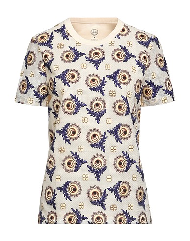 TORY BURCH T-shirt Beige 100% Polyester, Cotton