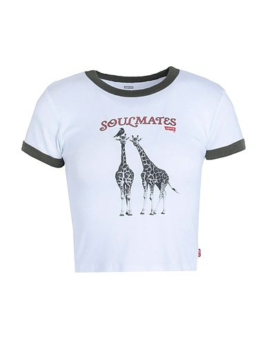 LEVI'S Crop top GRAPHIC RINGER MINI TEE White 100% Cotton