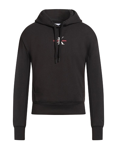CALVIN KLEIN JEANS Hooded track jacket  Black 97% Cotton, 3% Elastane