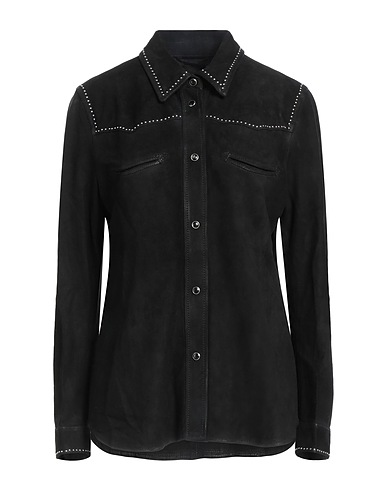 WASHINGTON DEE-CEE Shirts Black 100% Ovine leather
