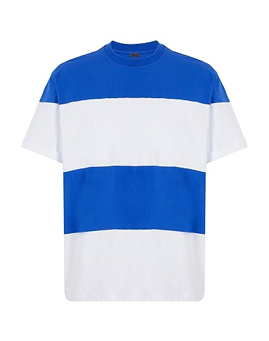 8 by YOOX T-shirt ORGANIC COTTON STRIPED T-SHIRT
 Blu 100% Cotone