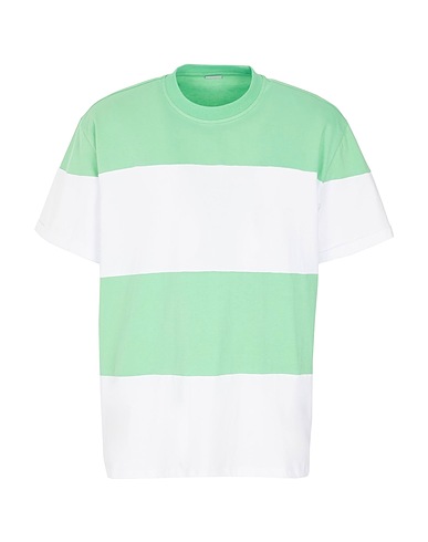 8 by YOOX T-shirt ORGANIC COTTON STRIPED T-SHIRT
 Verde chiaro 100% Cotone