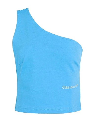 CALVIN KLEIN JEANS One-shoulder top Azure 66% EcoVero™ viscose, 30% Polyamide, 4% Elastane