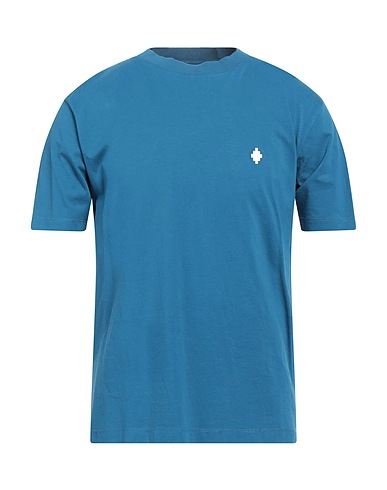 MARCELO BURLON Basic T-Shirt Slate blue 100% Organic cotton, Elastane, Polyester