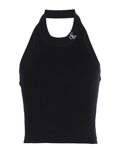 CALVIN KLEIN JEANS Haut court Noir 80% Coton, 17% Polyamide, 3% Élasthanne