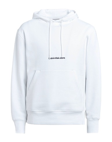 CALVIN KLEIN JEANS Hooded track jacket  White 55% Cotton, 45% Polyester