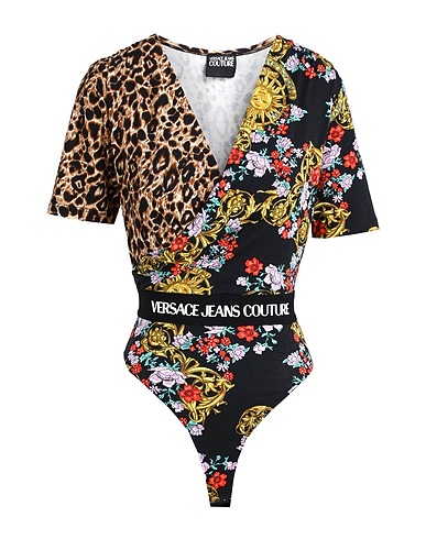 VERSACE JEANS COUTURE TOPWEAR Black 94% Cotton, 6% Elastane