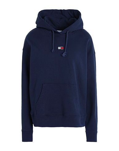 TOMMY JEANS Hooded track jacket  Midnight blue 100% Cotton