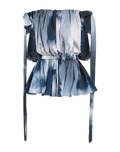 MCQUEEN Off-the-shoulder top Blue 100% Polyester