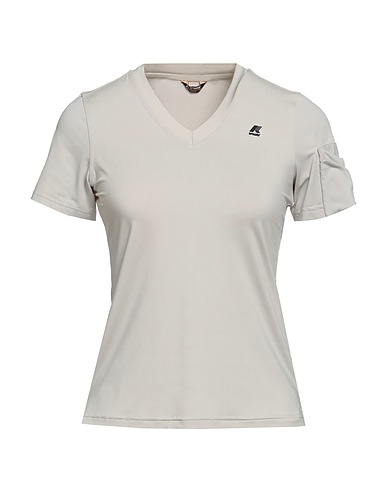K-WAY Basic T-Shirt Light grey 87% Polyester, 13% Elastane