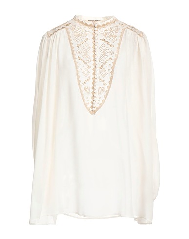 ERMANNO SCERVINO Silk top Ivory 100% Silk, Cotton, Viscose, Polyamide, Polyester