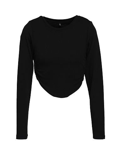 ONLY Crop top Nero 60% Poliestere, 35% Viscosa, 5% Elastan
