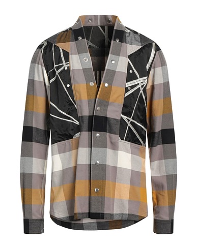 RICK OWENS Checked shirt Black 100% Cupro