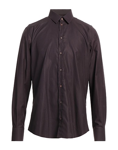 DOLCE&GABBANA Solid colour shirt Dark brown 100% Cotton