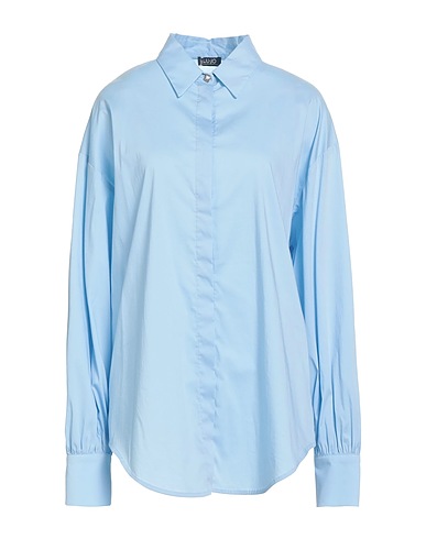 LIU •JO Solid colour shirts & blouses Sky blue 79% Cotton, 18% Polyamide, 3% Elastane