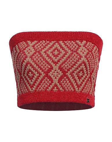 ELISABETTA FRANCHI Top Red 58% Viscose, 21% Cotton, 14% Metallic fiber, 6% Polyester, 1% Other Fibres