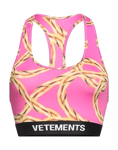 VETEMENTS Crop top Rosa 80% Poliammide, 20% Elastan