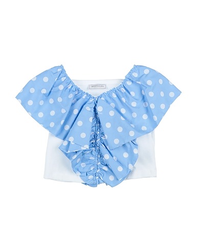 MONNALISA T-shirt Celeste 100% Cotone, Elastan