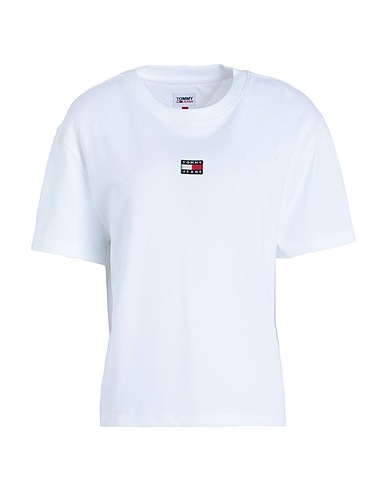TOMMY JEANS Basic T-Shirt White 50% Cotton, 50% Polyester
