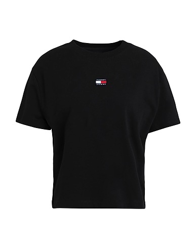 TOMMY JEANS Basic T-Shirt Black 50% Cotton, 50% Polyester