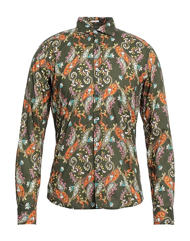 OGNUNOLASUA by CAMICETTASNOB Patterned shirt Military green 100% Cotton