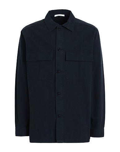 NINETY PERCENT Solid colour shirt Midnight blue 100% Organic cotton