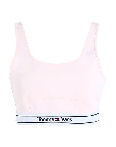 TOMMY JEANS Crop top Rosa chiaro 62% Viscosa, 33% Poliammide, 5% Elastan