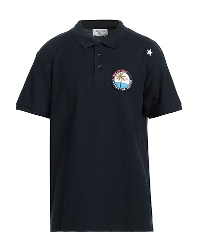THE EDITOR Polo shirt Midnight blue 100% Cotton