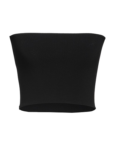 TORY BURCH Crop top Black Viscose, Polyester, Elastane