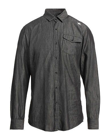 THE EDITOR Denim shirt Black 100% Cotton