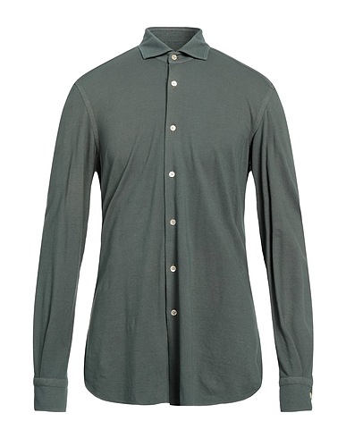 BOGLIOLI Solid color shirt Military green 100% Cotton