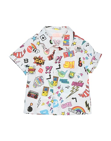 BYBLOS Patterned shirt White 95% Cotton, 5% Elastic fibres