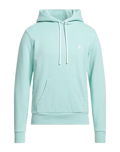 MARCELO BURLON Hooded sweatshirt Sage green 100% Cotton, Elastane