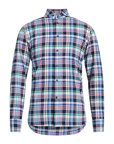 BRANCACCIO Checked shirt Midnight blue 100% Cotton