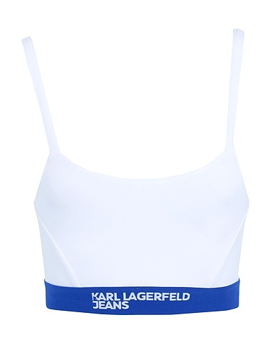 KARL LAGERFELD JEANS Crop top KLJ JERSEY BUSTIER TOP
 White 94% Organic cotton, 6% Elastane