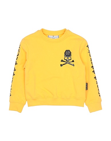 PHILIPP PLEIN Sweat-shirt Jaune-orange 95% Coton, 5% Élasthanne