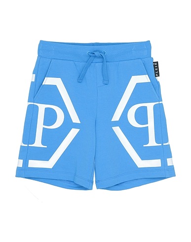 PHILIPP PLEIN Shorts & Bermuda Sky blue 95% Cotton, 5% Elastane