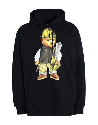 MARKET Hooded track jacket  WORKSHOP BEAR HOODIE Navy blue 100% Cotton