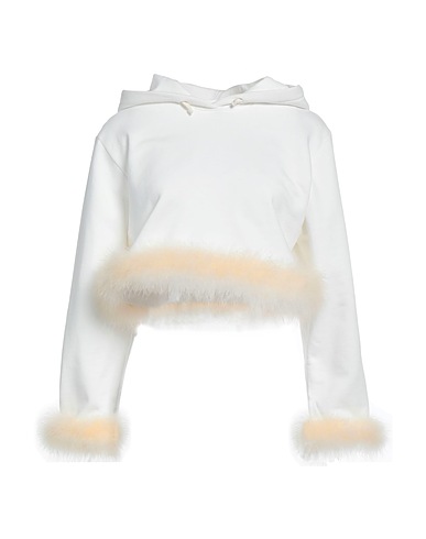 ANTONELLA RIZZA Felpa Bianco 100% Cotone, Piuma
