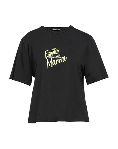 ANTONELLA RIZZA Camiseta Negro 48% Modal, 48% Algodón, 4% Goma