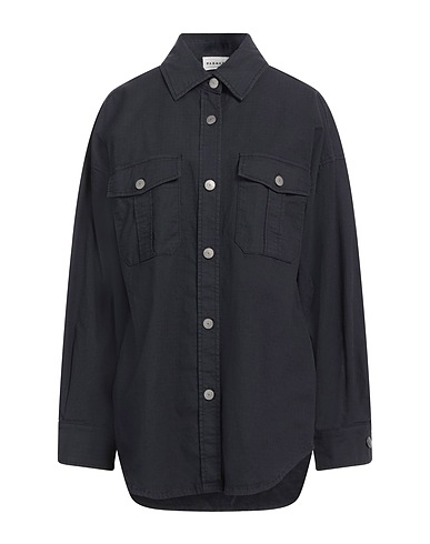 P.A.R.O.S.H. Solid color shirts & blouses Midnight blue 97% Cotton, 3% Elastane