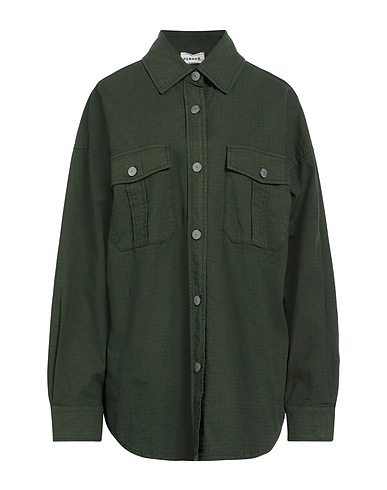 P.A.R.O.S.H. Solid colour shirts & blouses Military green 97% Cotton, 3% Elastane